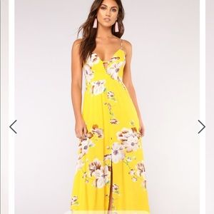 Sun City Floral Dress - Yellow
